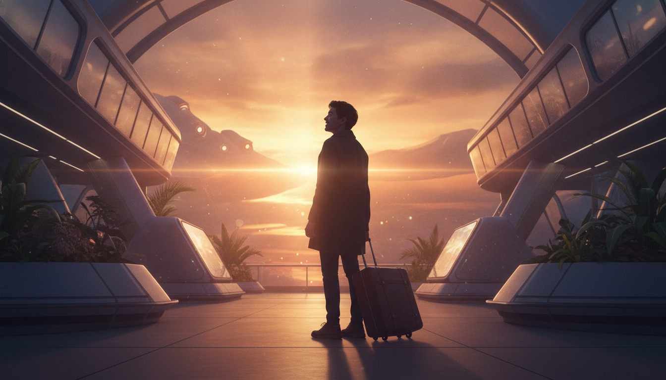 Voyageur face à une opportunité à l'étranger