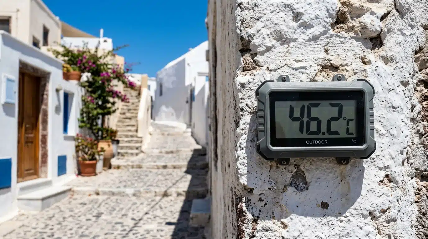 Thermomètre extérieur affichant une température extrême