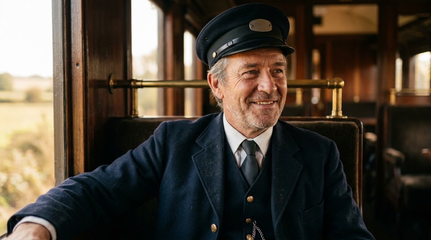 Homme souriant en costume vintage évoquant un souvenir de cinéma