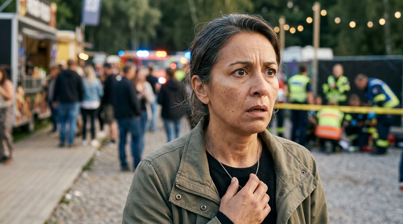 Visage choqué d'un témoin après l'accident