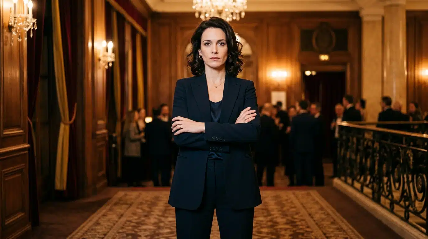 Une actrice française refusant fièrement une décoration