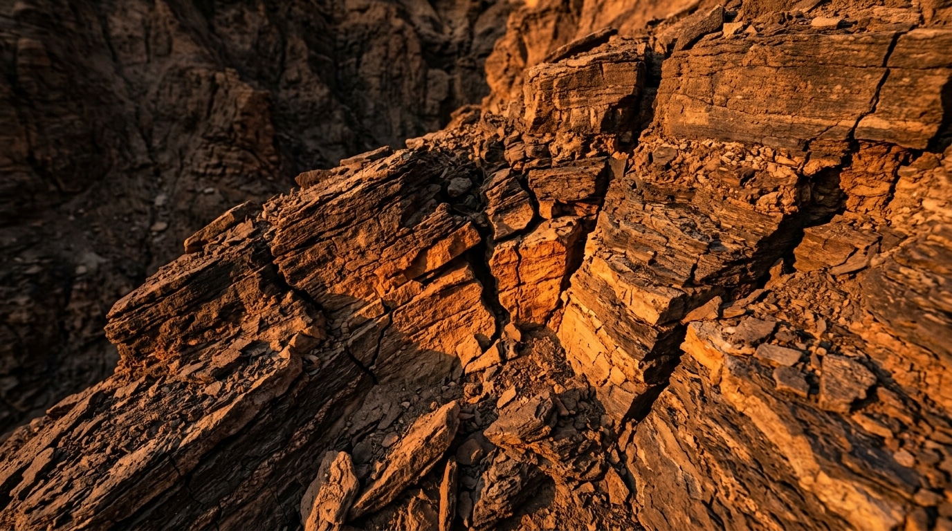 Sol fissuré symbolisant tensions tectoniques souterraines