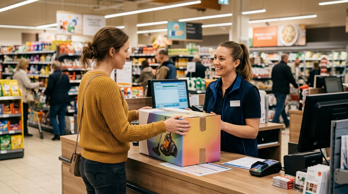Cliente rapportant un appareil défectueux en magasin