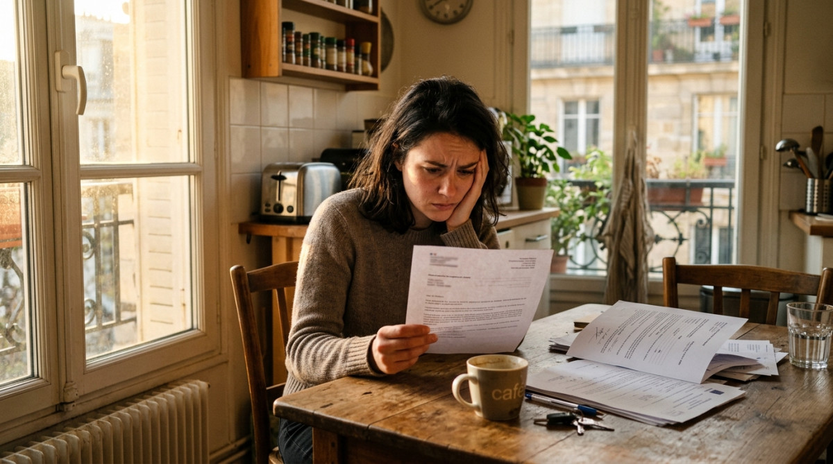 Locataire lisant un contrat de sous-location chez lui