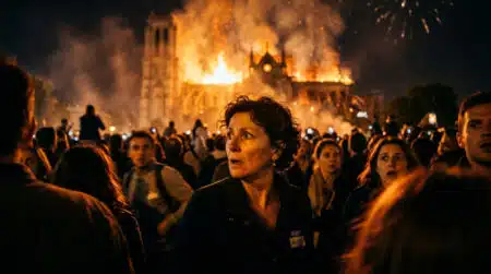 Lourdes : les spectateurs lèvent les yeux pour le feu d'artifice, puis les abaissent sur quelque chose d'inattendu