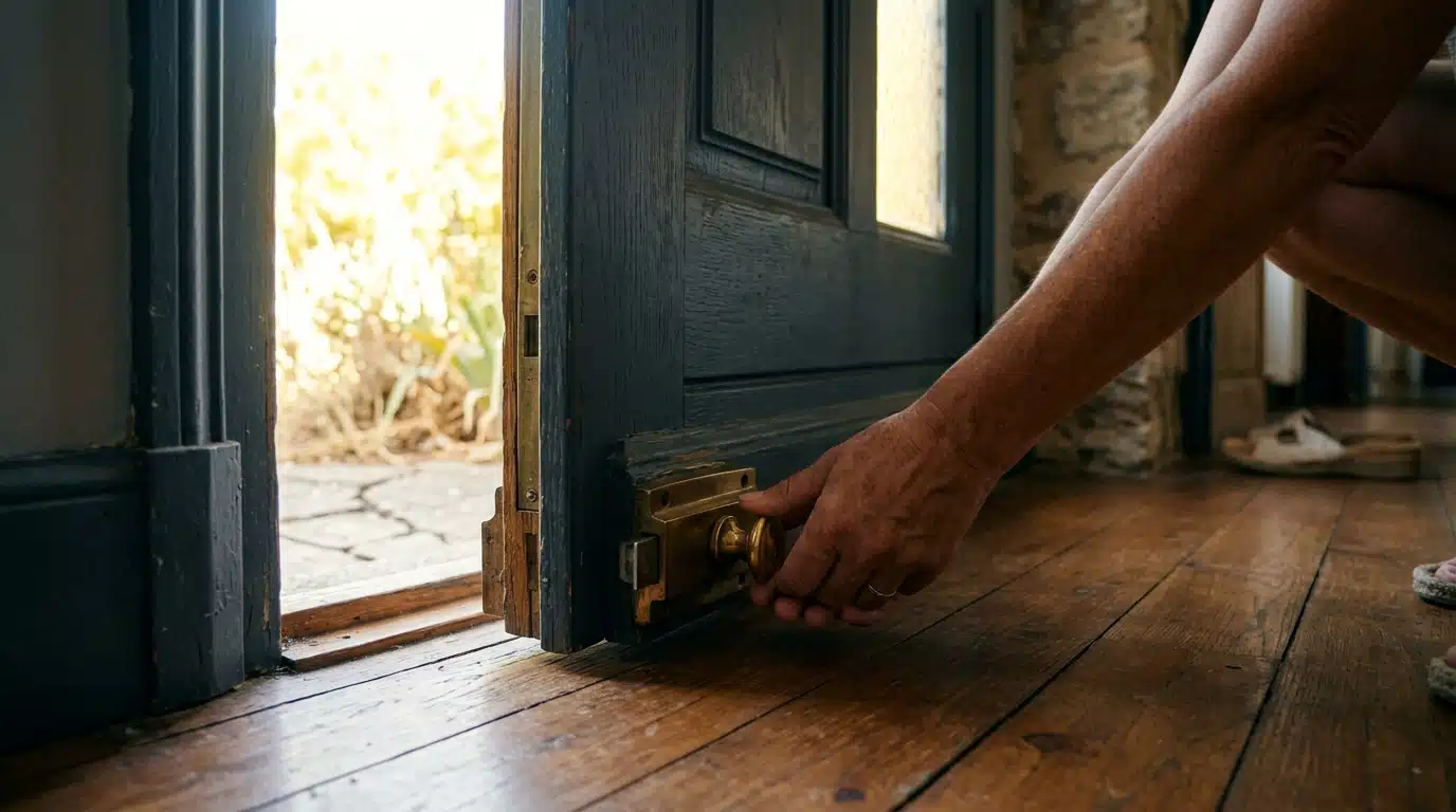 Ma porte d'entrée bien fermée à double tour : le geste au ras du sol qui a tout changé en pleine canicule