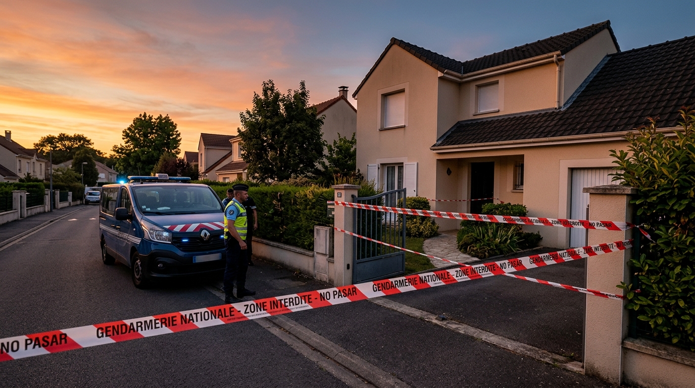Ruban de police devant un pavillon au Gard