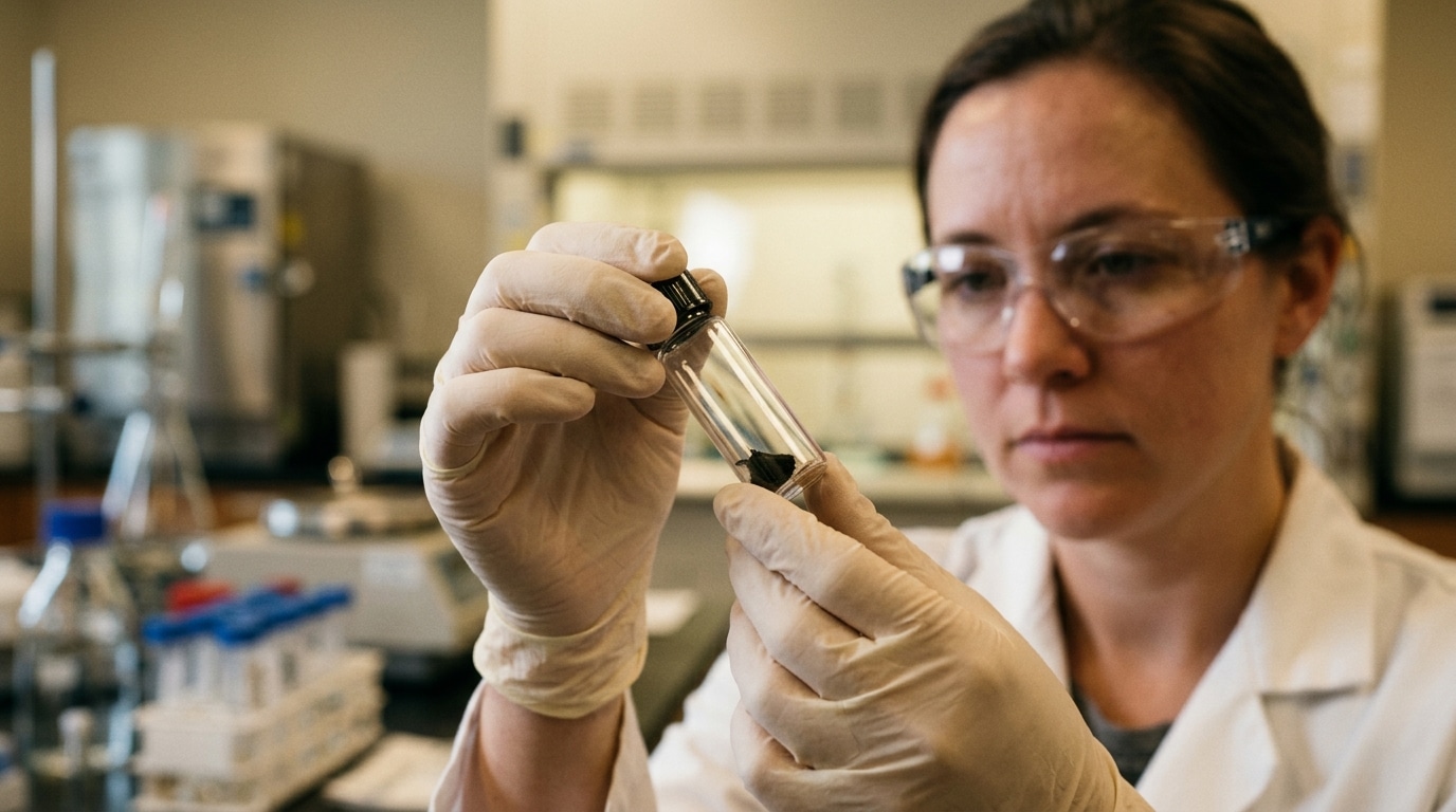 Technicien de laboratoire examinant un échantillon ADN