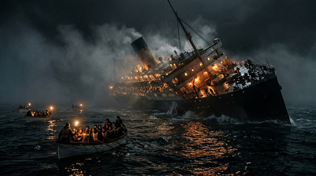 Naufrage du paquebot Andrea Doria dans le brouillard nocturne