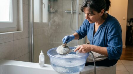 Ni bicarbonate ni vinaigre : ce produit à moins de 5 € dissout le calcaire du pommeau de douche en 30 minutes