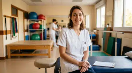 Noémie ergothérapeute dans son centre de rééducation à Annecy