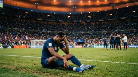 Joueur français abattu après l'élimination en demi-finale