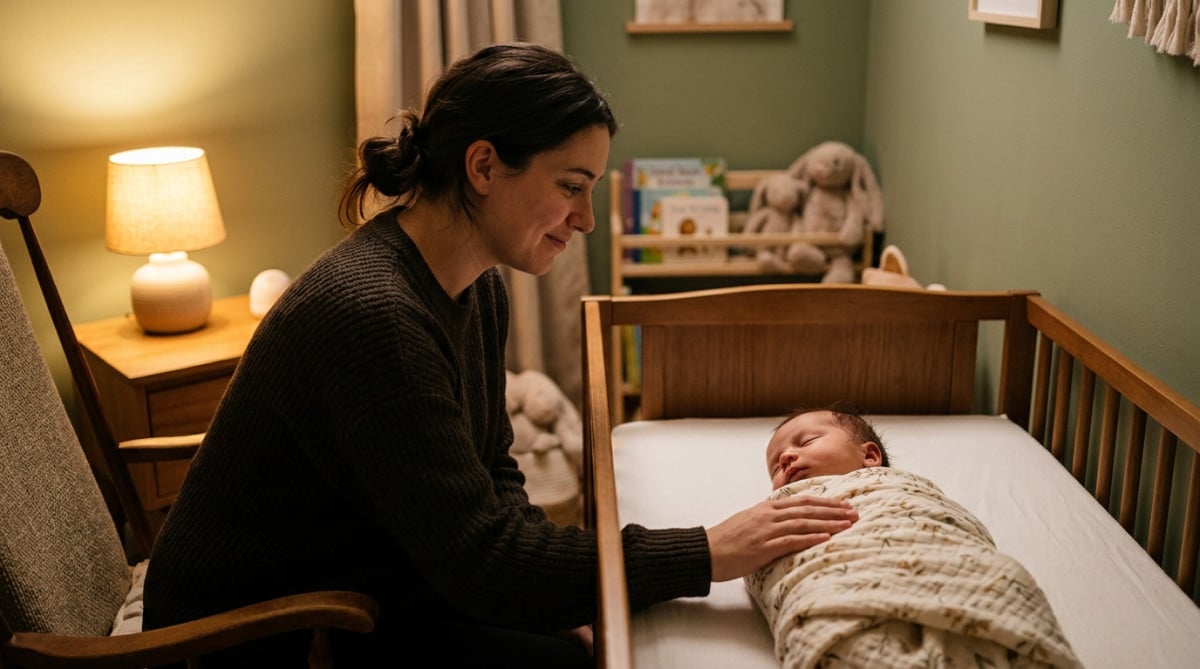 Parent observant un bébé endormi respirer rapidement