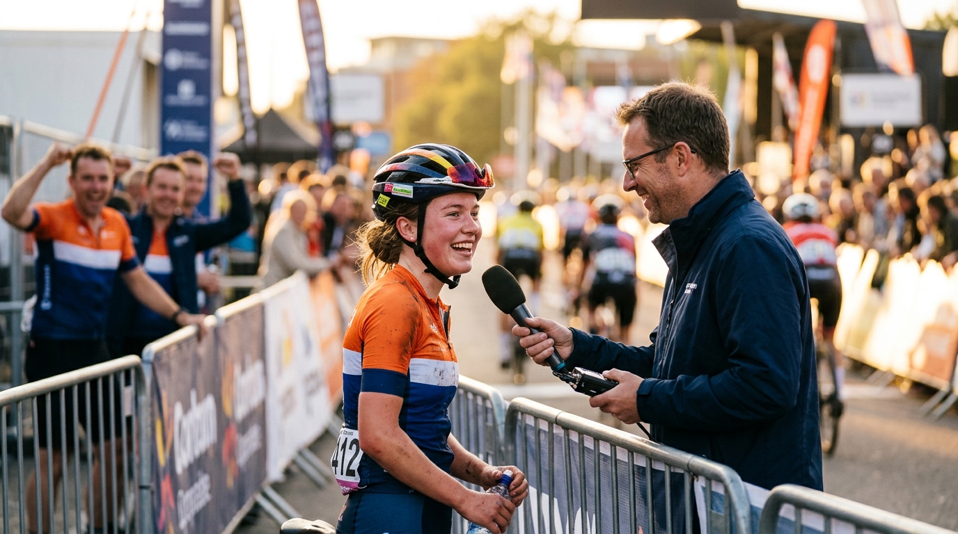 Paul Seixas interviewé après l'arrivée du Tour de France