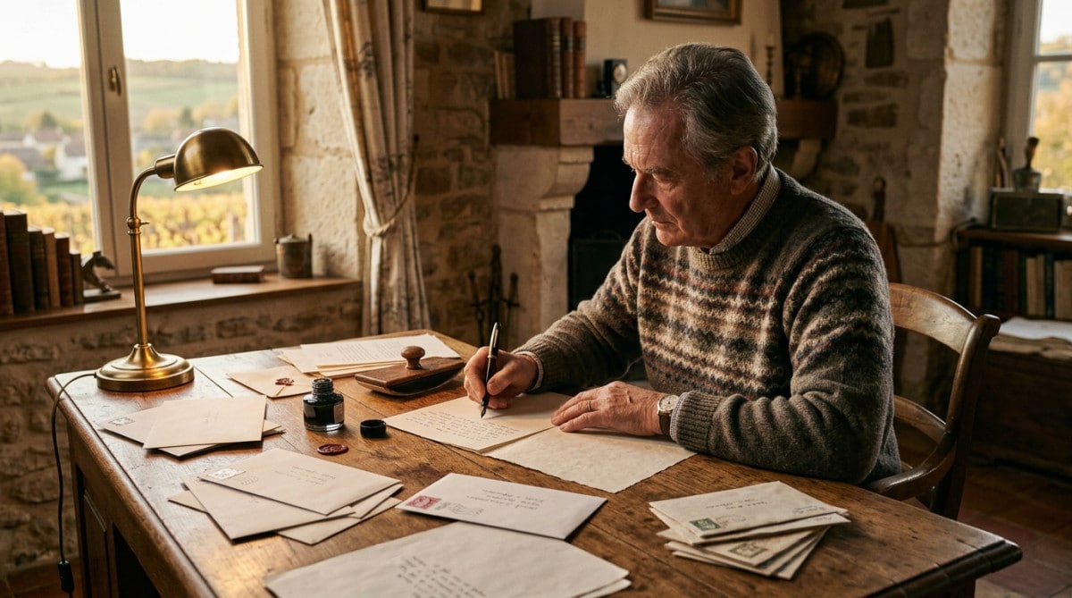 Personne écrivant une lettre formelle à la main