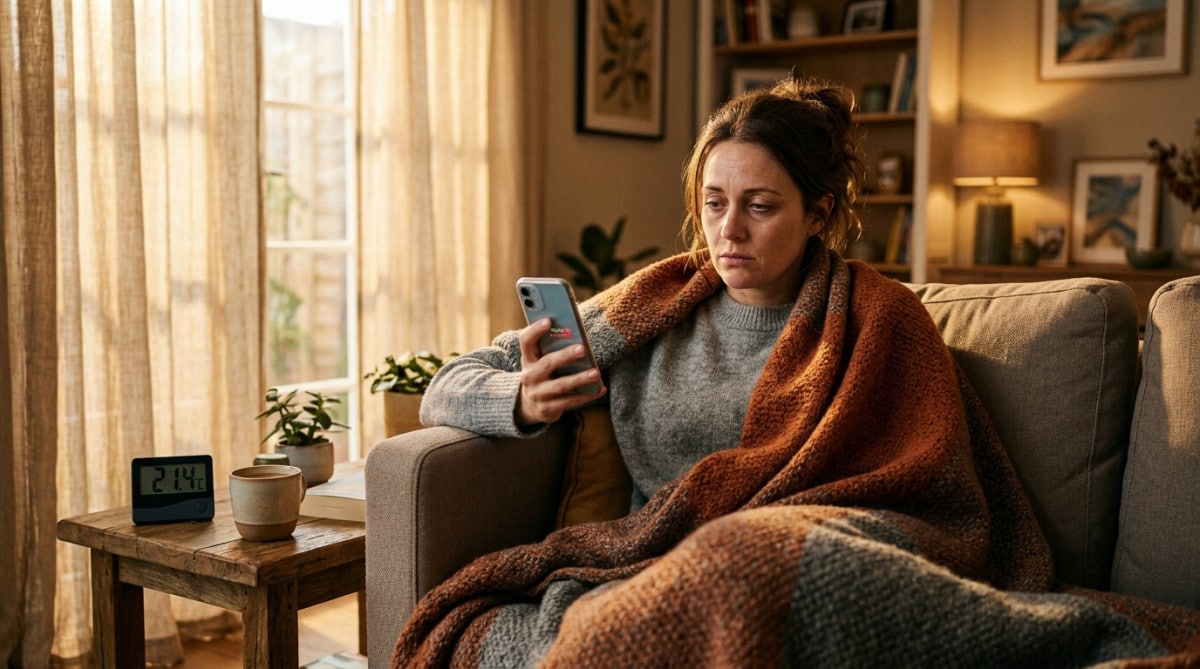 Personne malade chez elle recevant un appel de son employeur