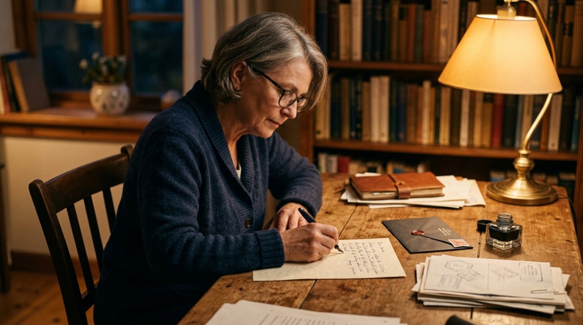 Personne rédigeant une lettre de mise en demeure