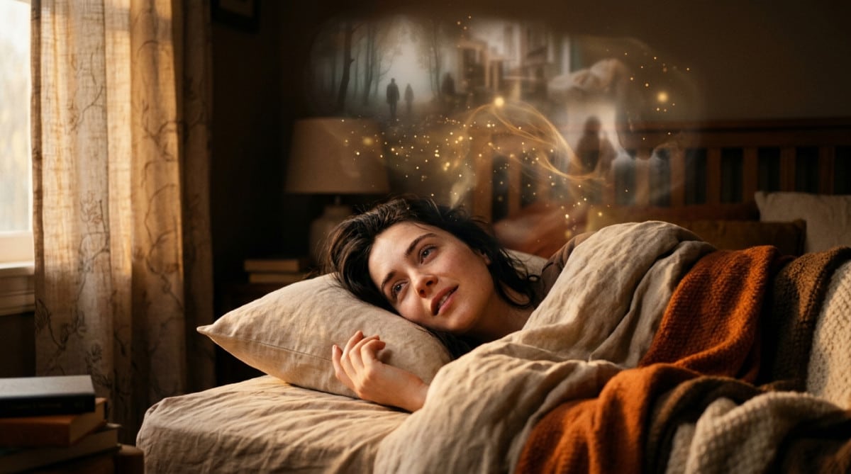 Personne se réveillant avec des souvenirs de rêve qui s'estompent