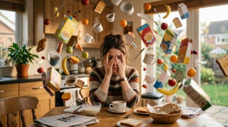 Personne submergée par les choix au petit-déjeuner