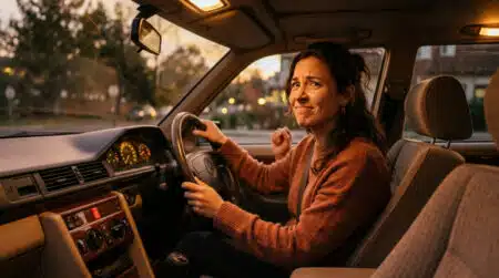 Personne surprise par une odeur dans sa voiture