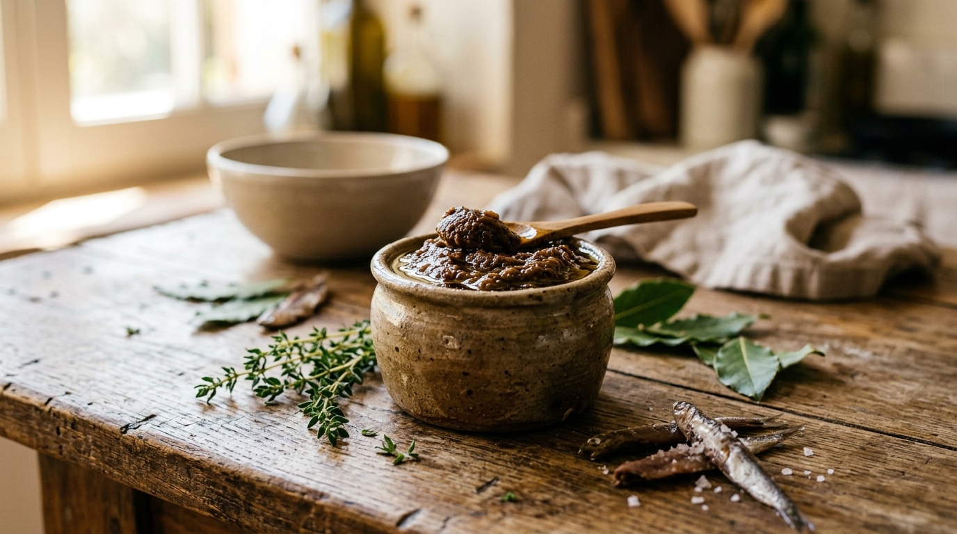 Pot artisanal de pissalat aux anchois et huile d'olive