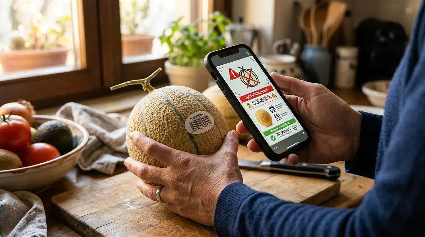 Vérification du code-barres d'un melon rappelé