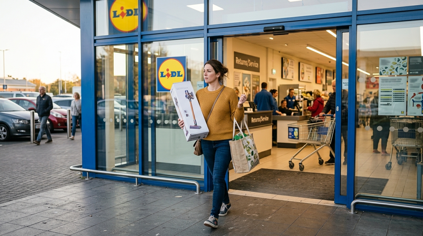 Personne rapportant un aspirateur dans un magasin Lidl