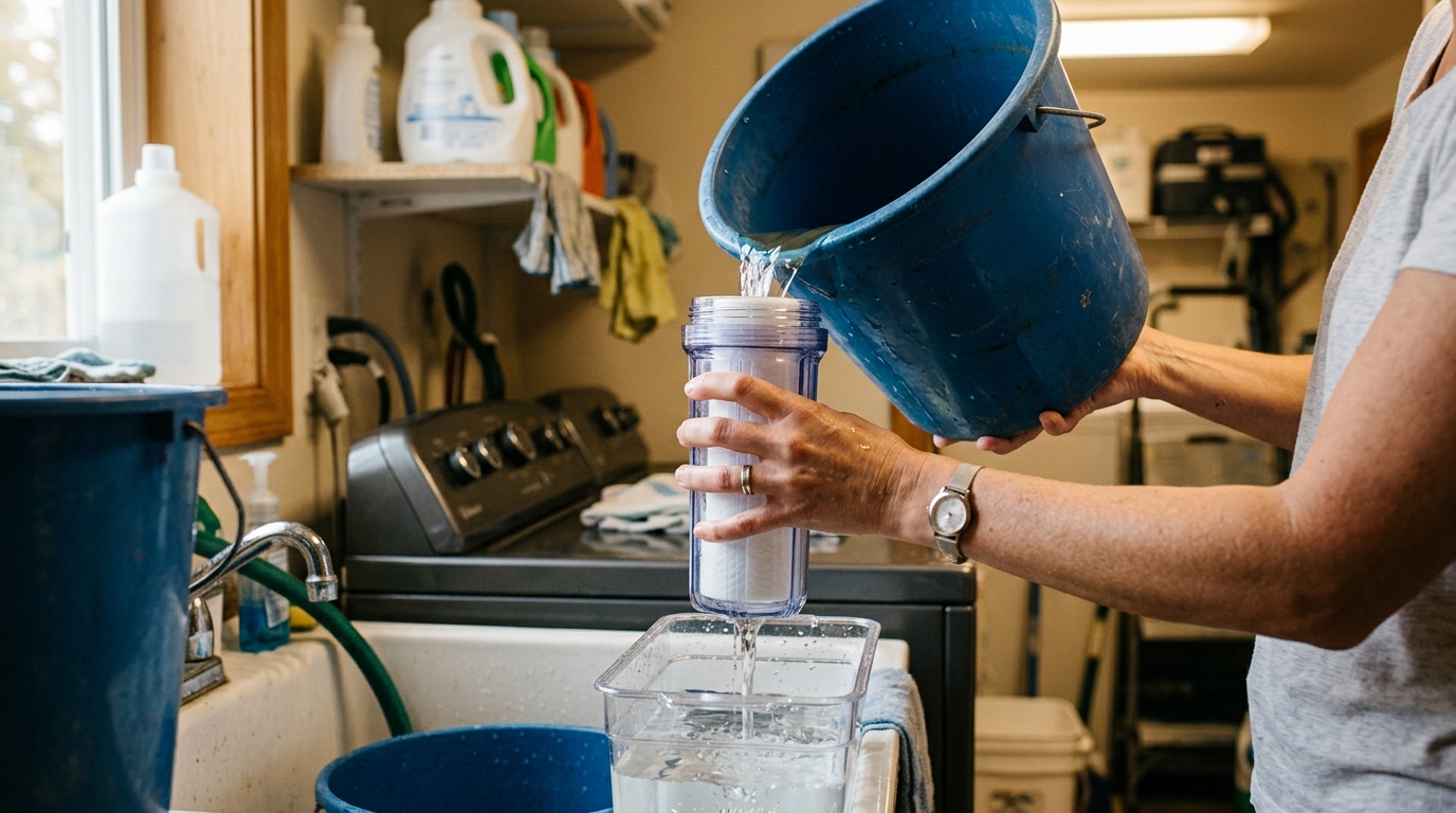Filtration de l'eau de pluie avant usage domestique intérieur