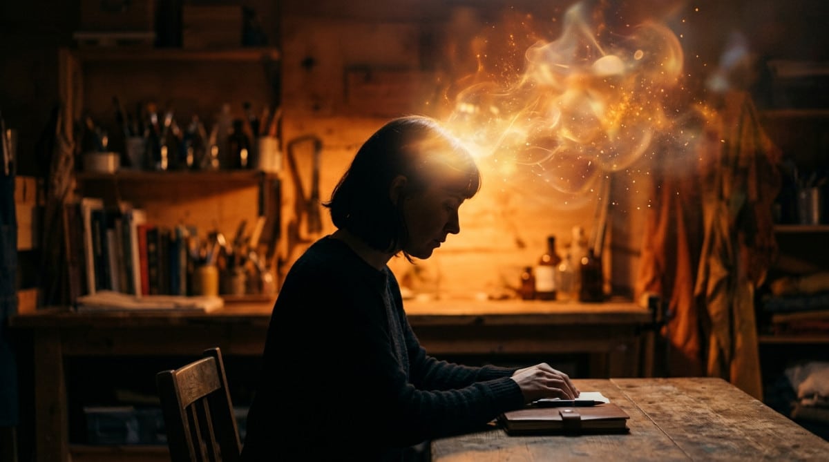 Représentation artistique lumineuse de la pensée intérieure