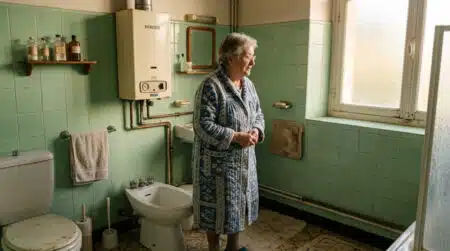 Salle de bains vintage des années 1970 avec bidet