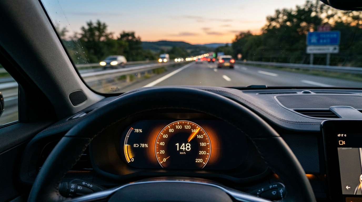 Tableau de bord de voiture électrique avec compteur de vitesse