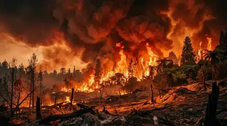 Forêt préhistorique ravagée par un incendie géant