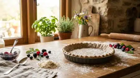 Pâte à tarte maison aux farines alternatives et fruits rouges