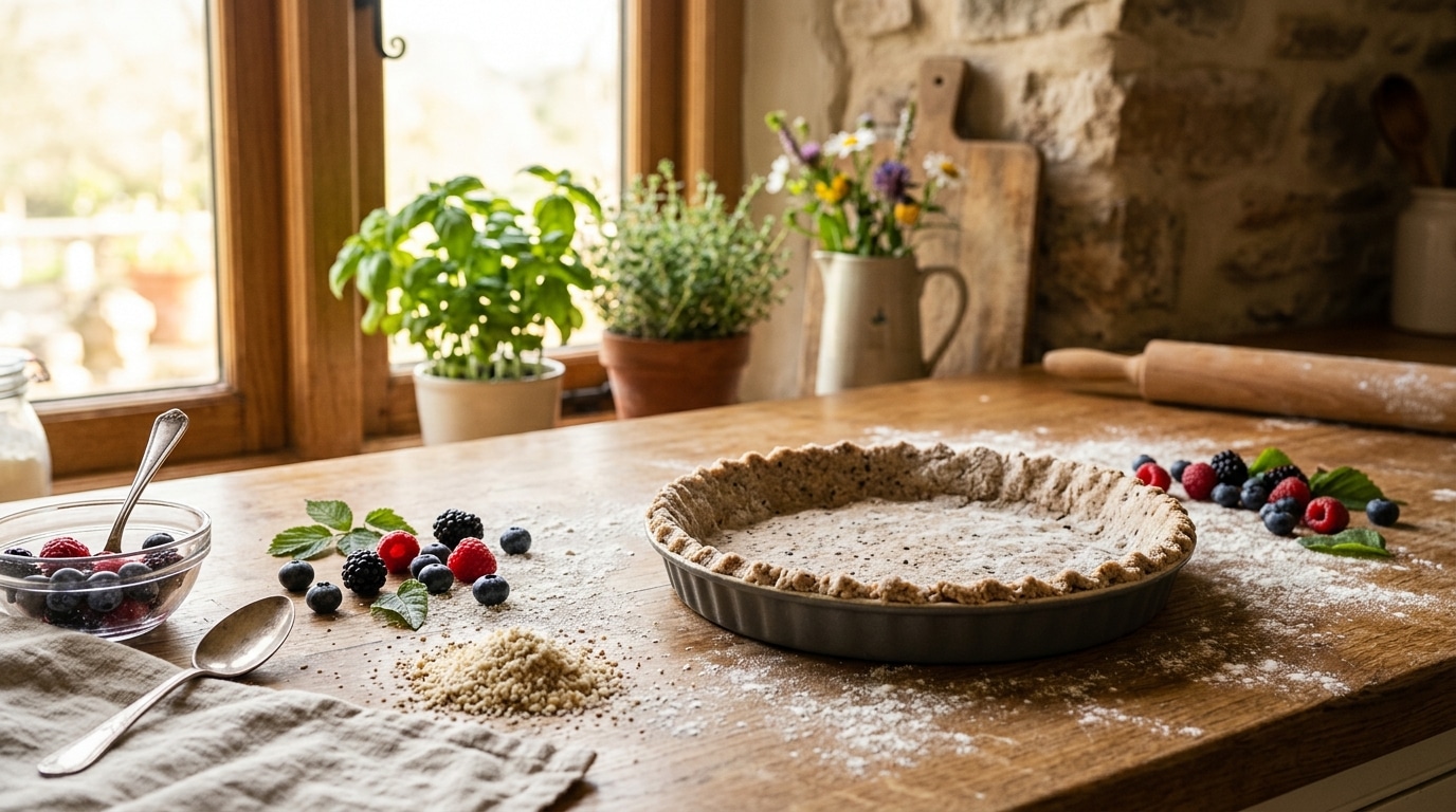 Pâte à tarte maison aux farines alternatives et fruits rouges