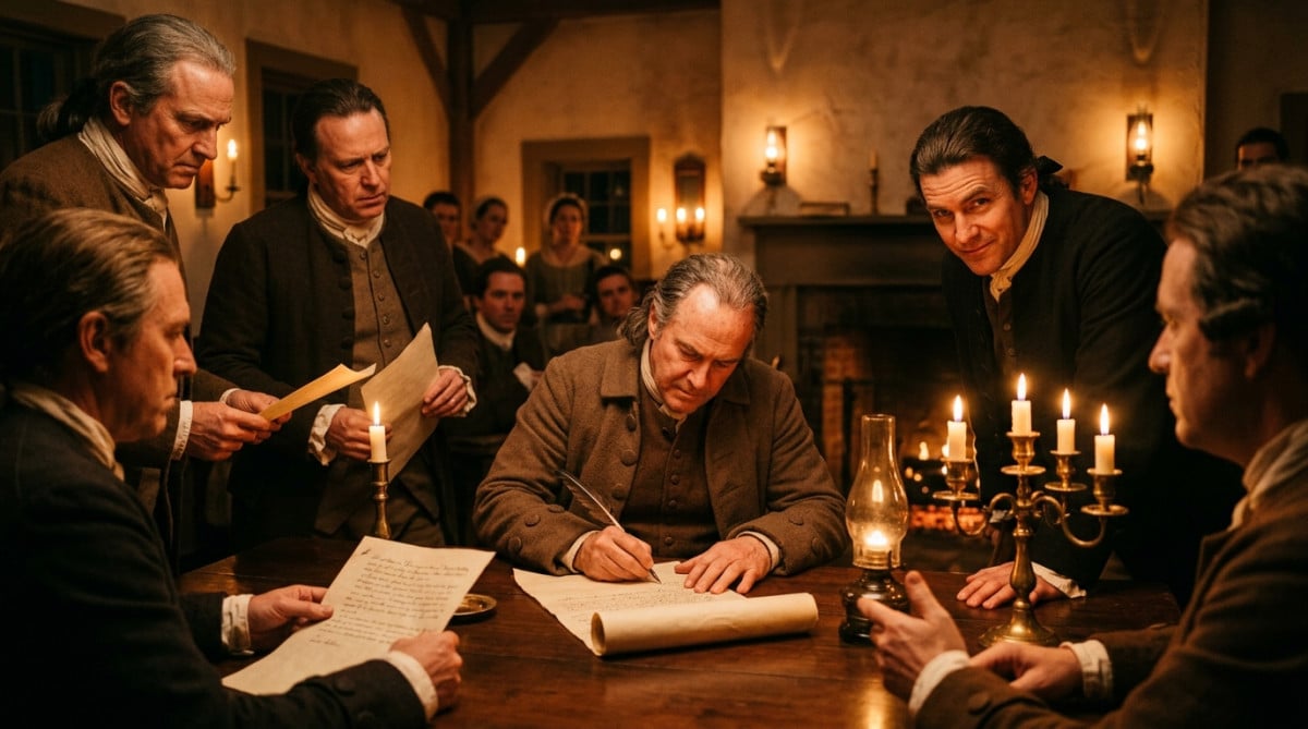 Signature de la déclaration d'indépendance américaine en 1776