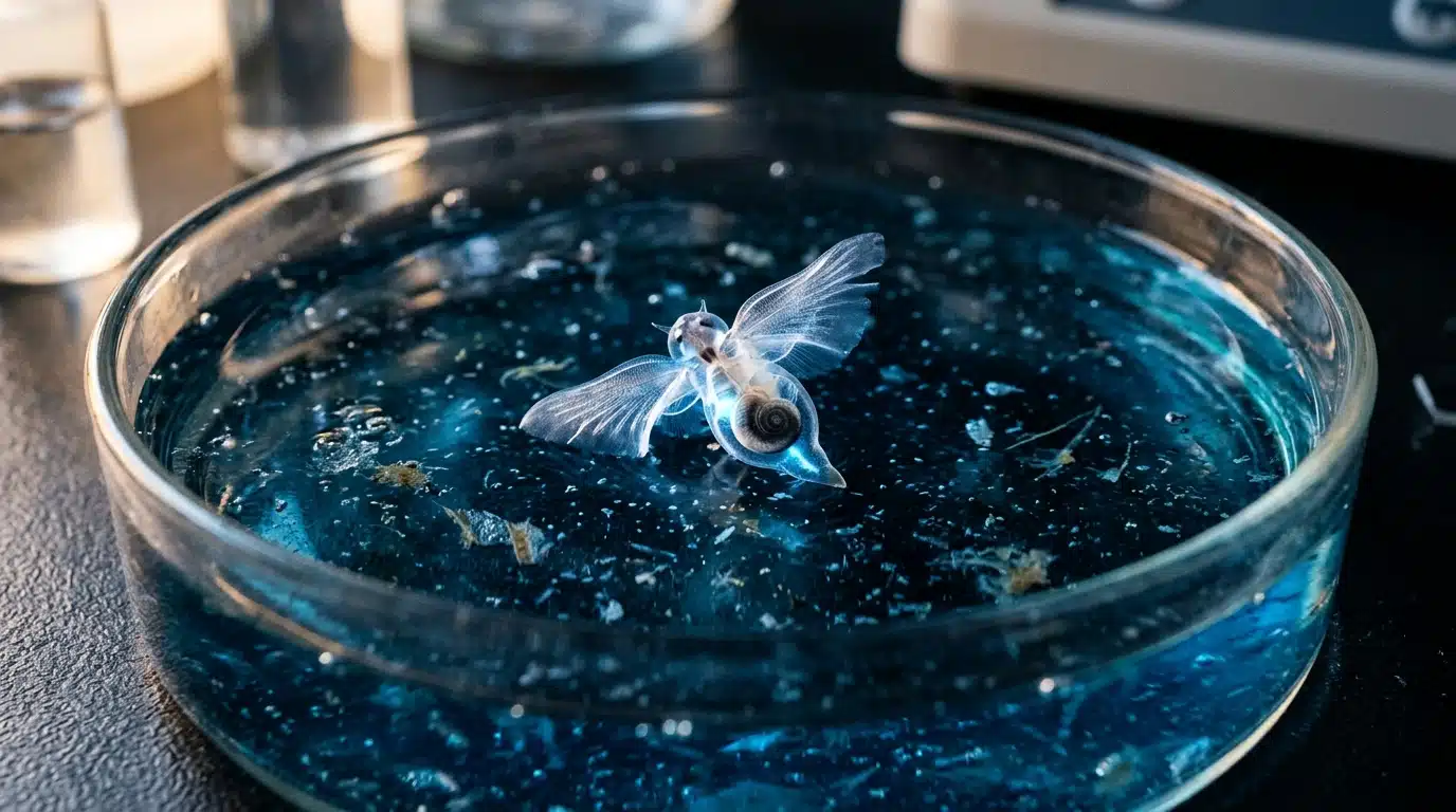 Créature marine translucide ressemblant à un papillon de mer