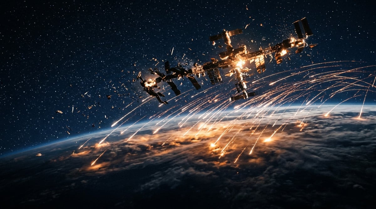 Station spatiale Skylab se désintégrant dans l'atmosphère en 1979