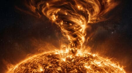 Tornade solaire géante à la surface du Soleil