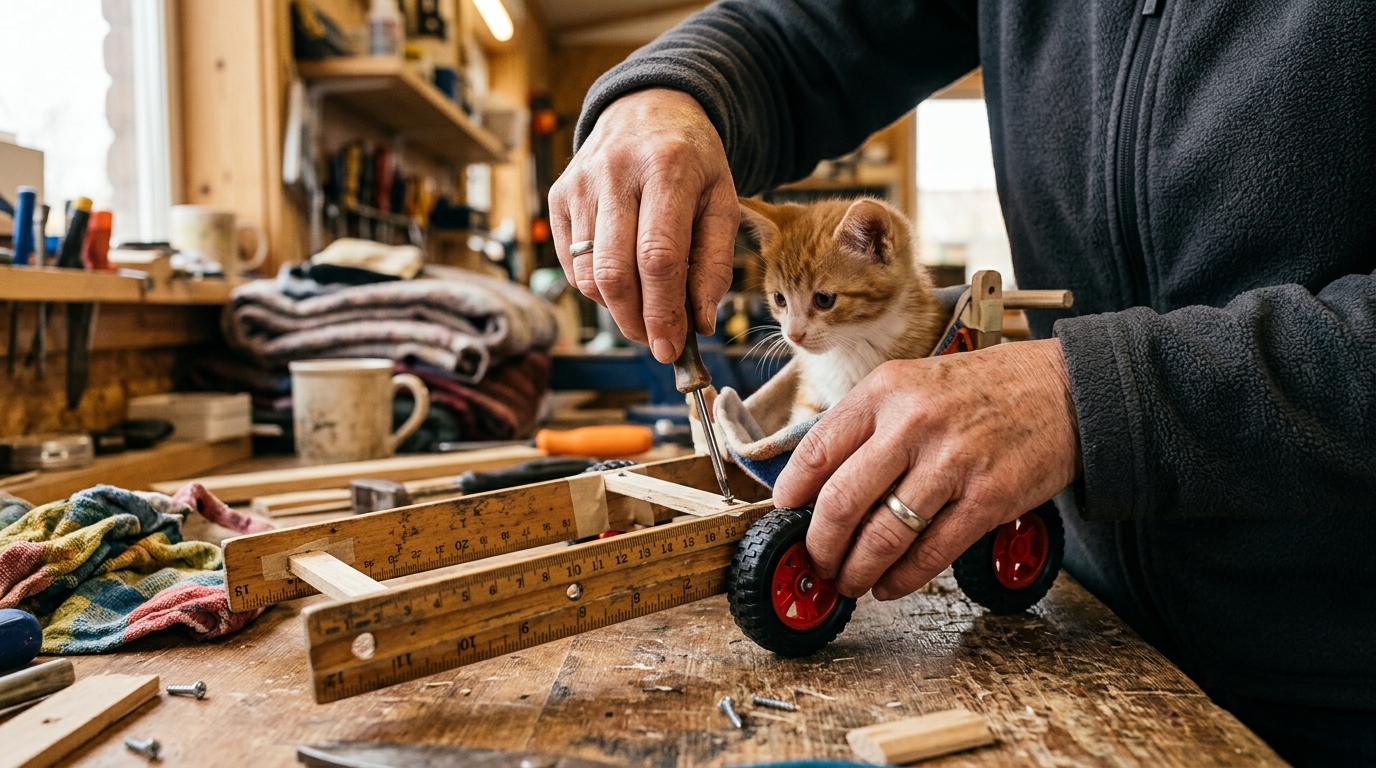 Fabrication artisanale d'un chariot avec règles et jouets