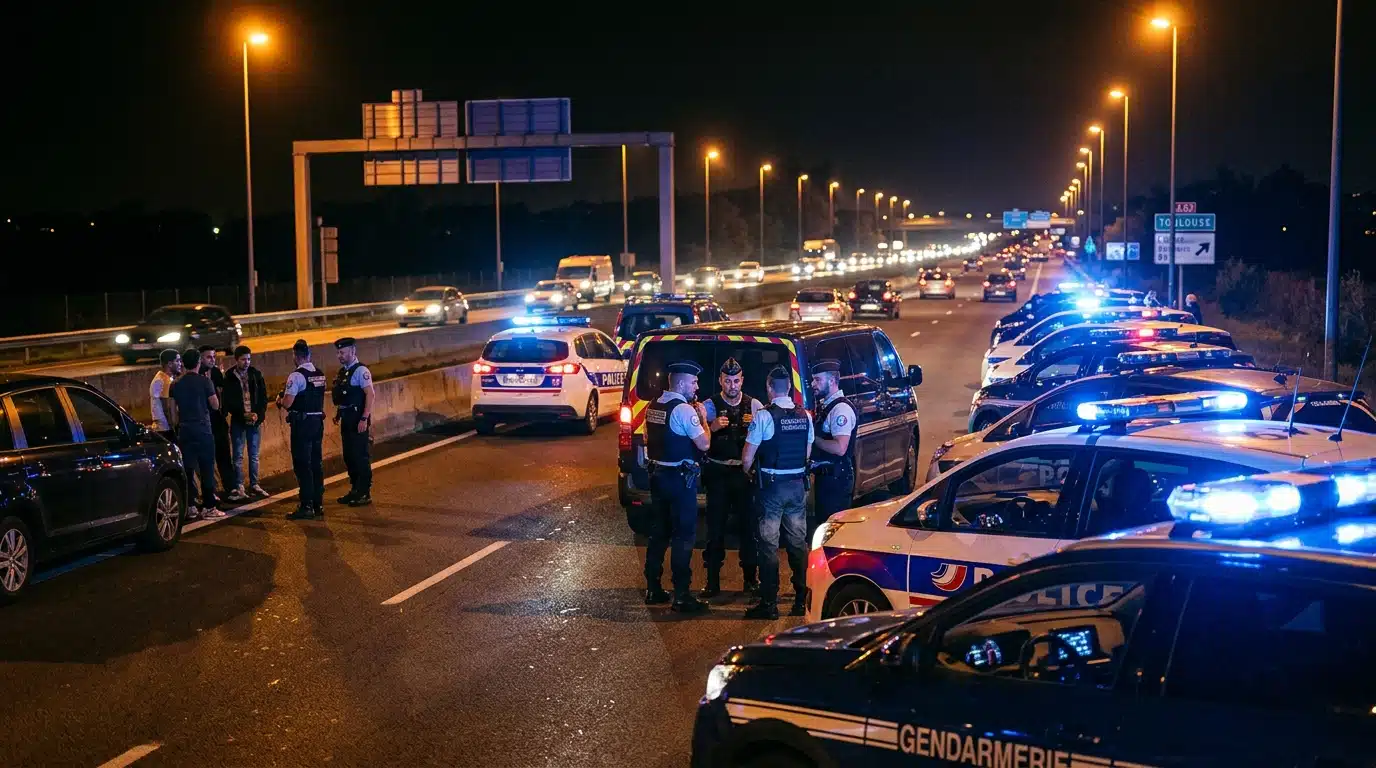 Gendarmerie et police mobilisées sur l'autoroute de nuit