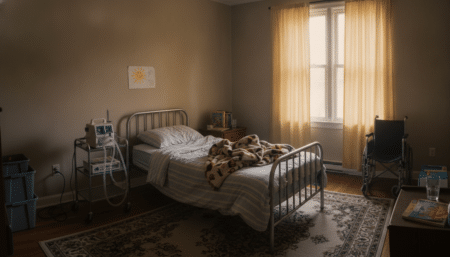 Chambre d'enfant vide dans une maison américaine