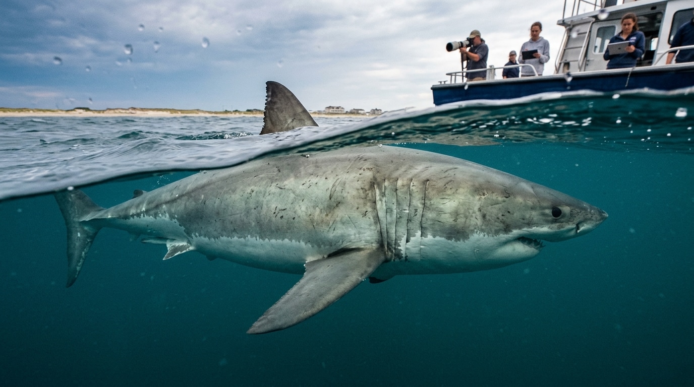 Un requin blanc de 4,27 mètres et 771 kg, le plus grand jamais recensé dans l'Atlantique, repéré près des côtes américaines