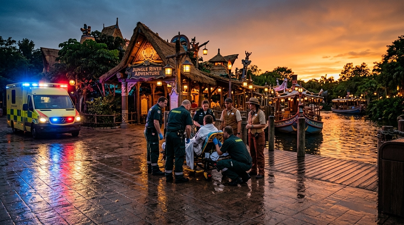 Intervention des secours près d'une attraction de Disney World