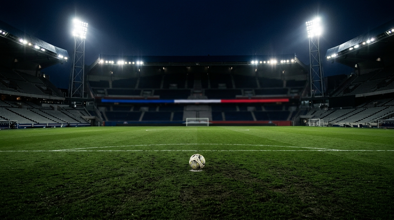 Ballon posé seul au centre d'un terrain vide