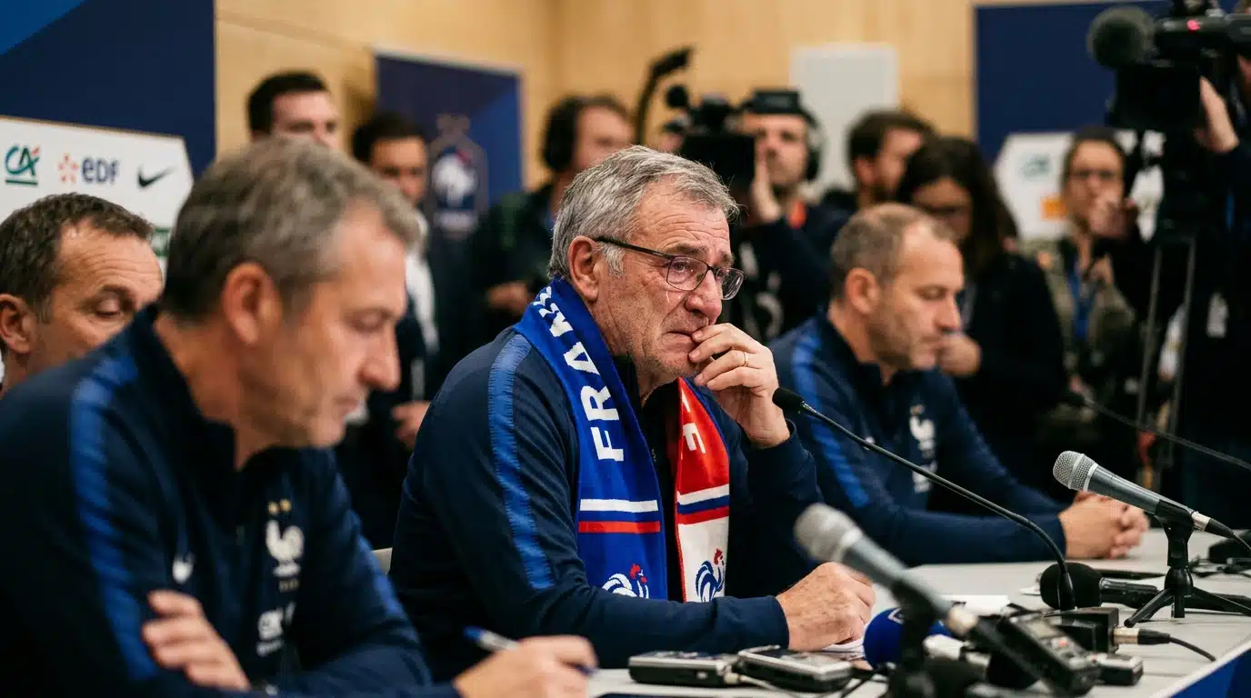 Membre du staff des Bleus ému lors de la passation
