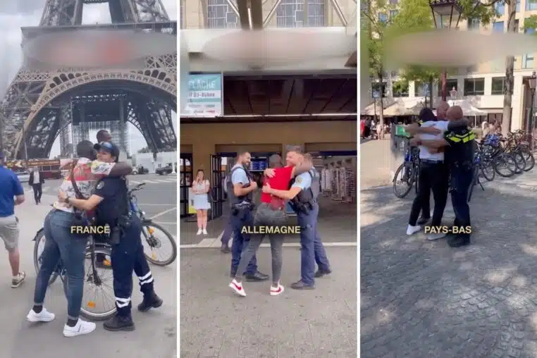 Câlins aux policiers européens
