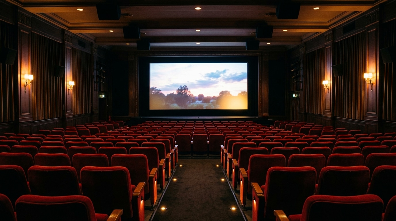 Salle de cinéma lors d'une projection émouvante