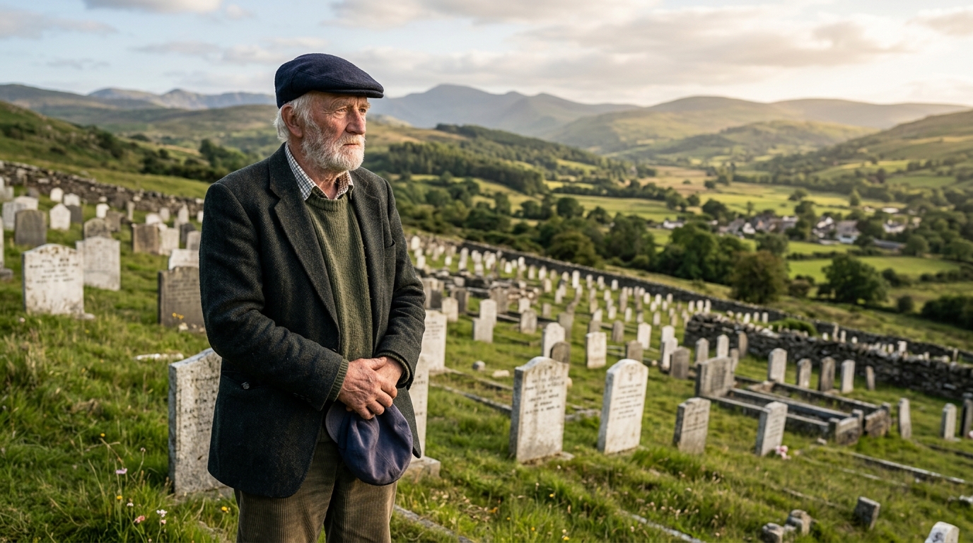 Cimetière commémoratif d'Aberfan avec tombes alignées