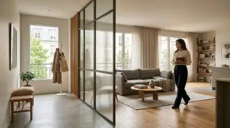 Adieu les cloisons opaques : voici ce que les architectes installent entre l'entrée et le salon en 2026