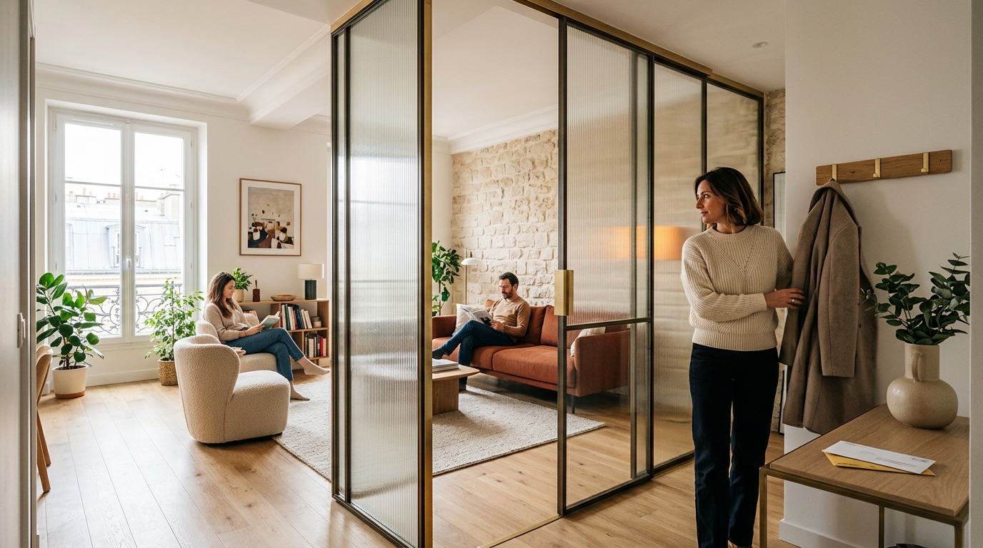 Adieu les cloisons opaques : voici ce que les architectes installent entre l'entrée et le salon en 2026